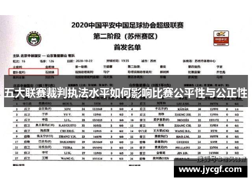 五大联赛裁判执法水平如何影响比赛公平性与公正性